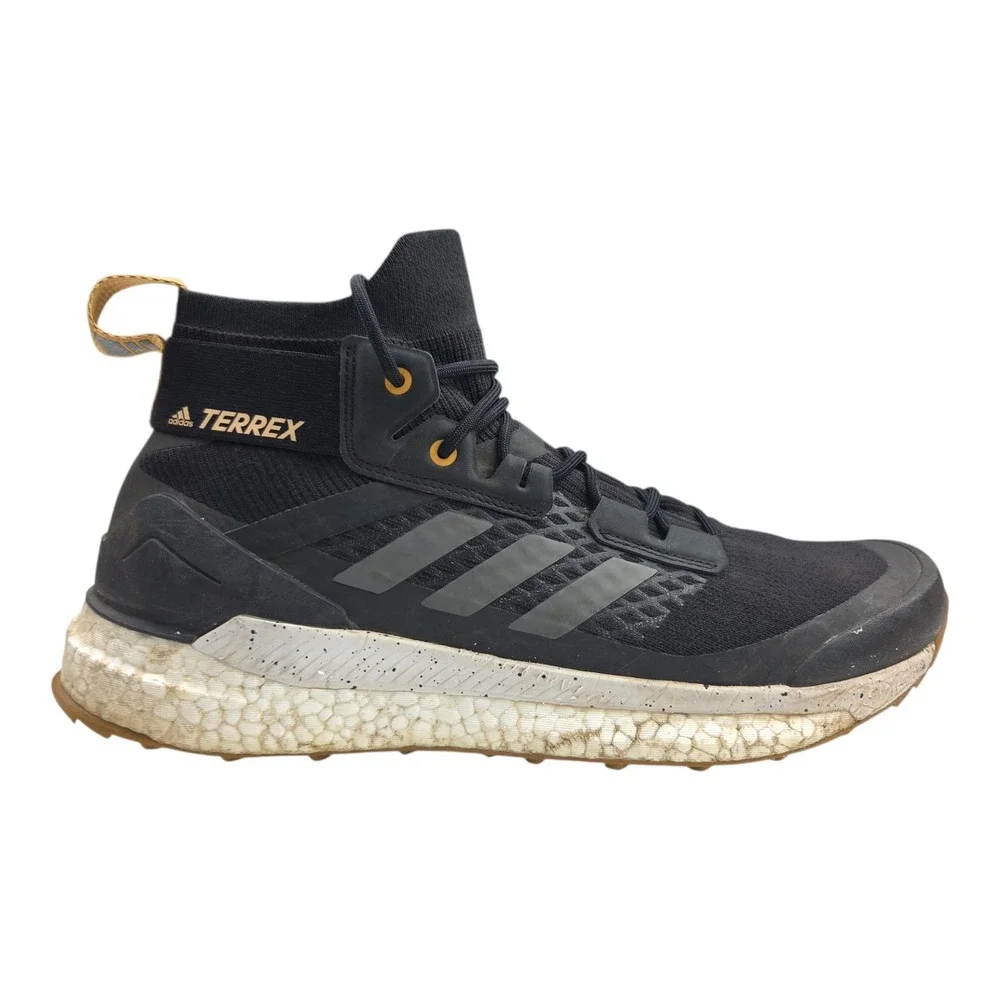 Adidas Terrex Free Hiker Men's 10 Black Gold Primeknit Boost Hiking Boots